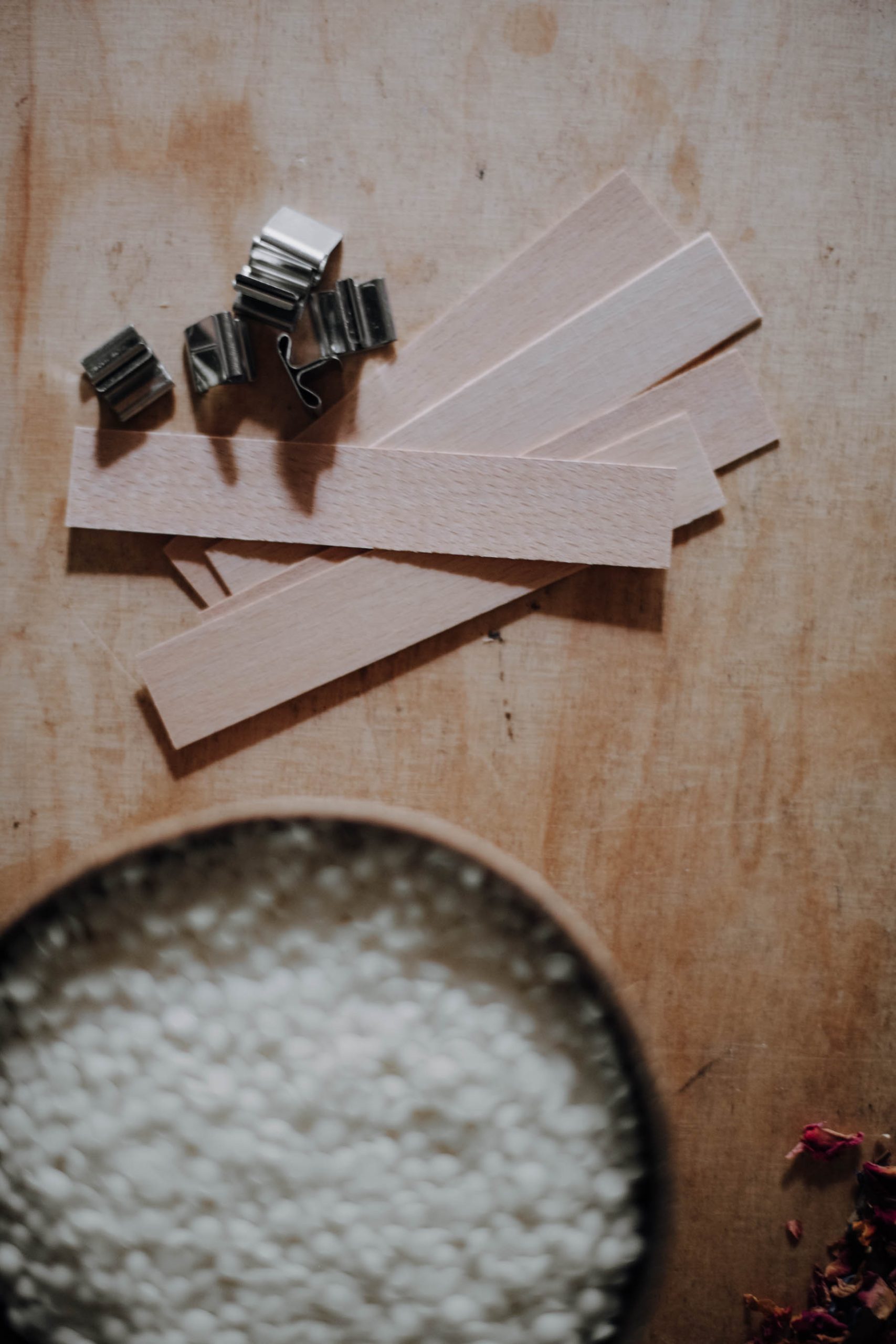 Mèches en bois pour bougies parfumées